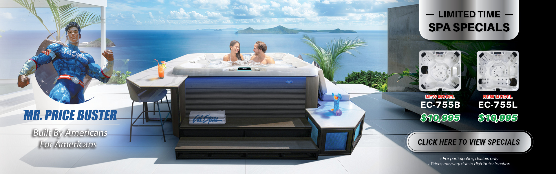 Calspas hot tub being used in a family setting - Beaumont