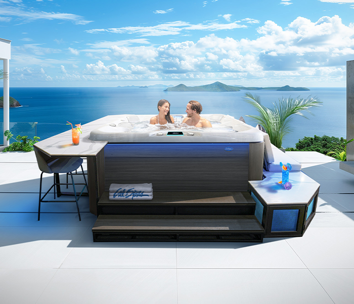 Calspas hot tub being used in a family setting - Beaumont
